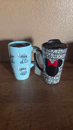 Disney Ceramic Coffee Tumbler Travel  With Lid NEW