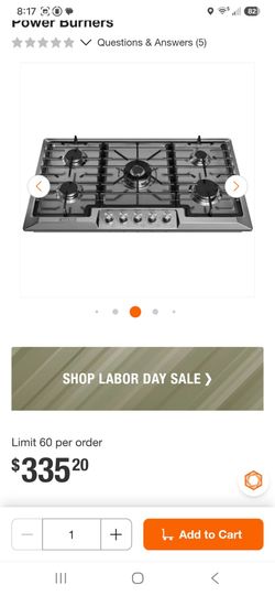 Yifei 5-Burner Stainless Steel Gas Cooktop
