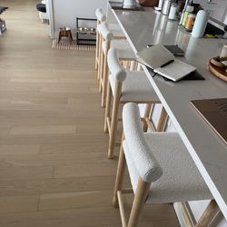 Crate and Barrel Oak counter stools  (4)