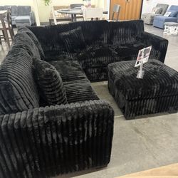 New Black Sectional 