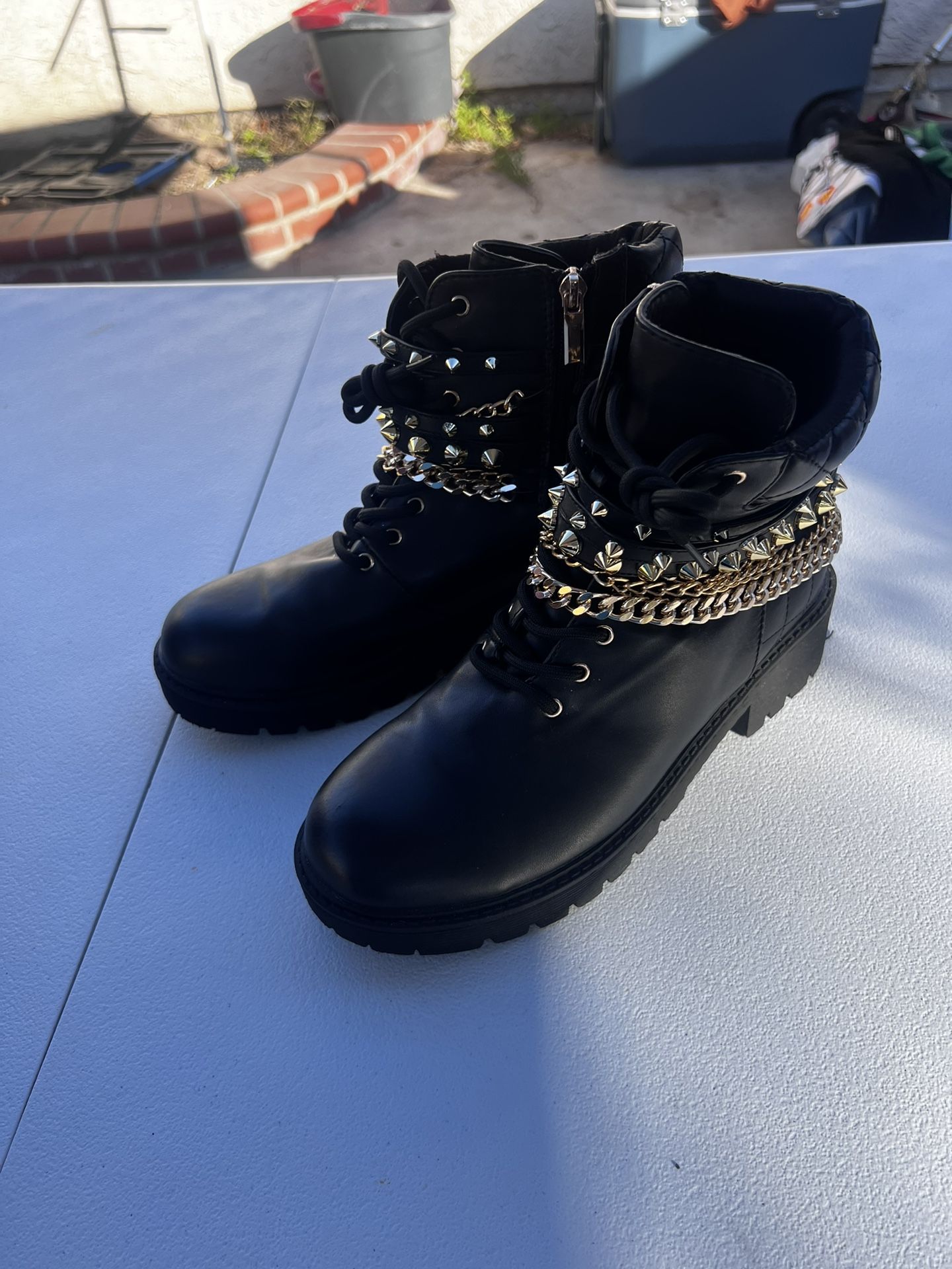 Black Boots With Chains 9