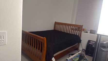Wood Sleigh Bed Frame