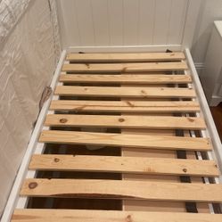 Two White Twin Bed Frame Set