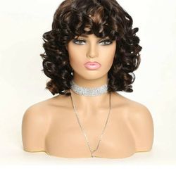 Big Ringlet Curls With Bangs Hair Wig