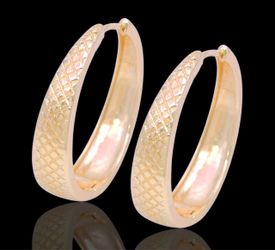 Gold Filled 14kHoop Earrings with Diamond-Cut Pattern