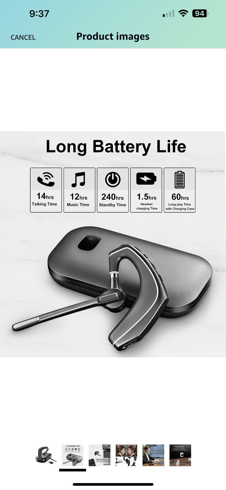 EKVANBEL BLUETOOTH HEADSET V 5.1 WIRELESS FOR COMPUTER OR PHONE