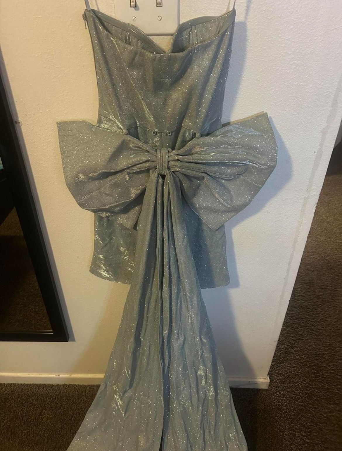 Blue Bow Mini Party Dress
