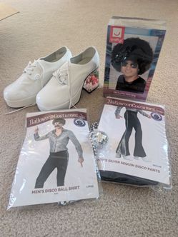 Mens Halloween - 70s Disco with platform fish tank shoes