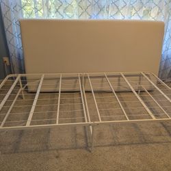 Foldable Twin Bed Frame (white metal) 
