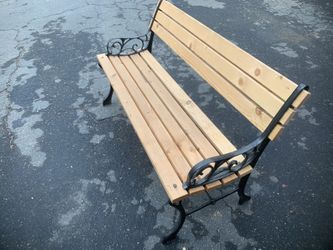 Cast Iron And Wood Bench 