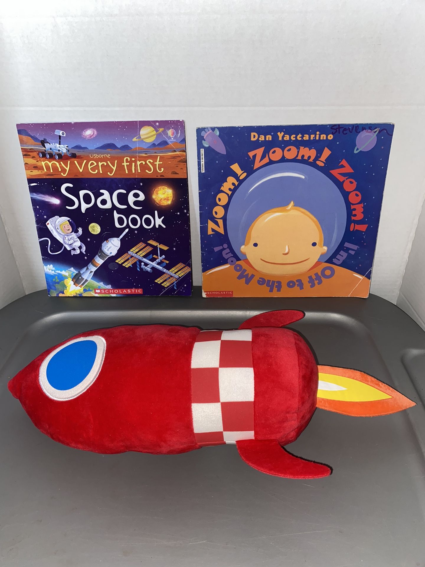 Kids Plush Rocket Ship With Books 
