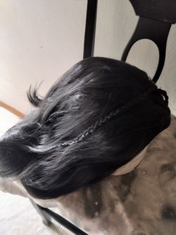 WIG PELUCA LARGA NEGRA con trenza