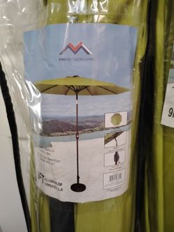 TWO 9FT ALUMINUM' OUTDOOR LIVING' UMBRELLA 🍏 PURCHASE BOTH