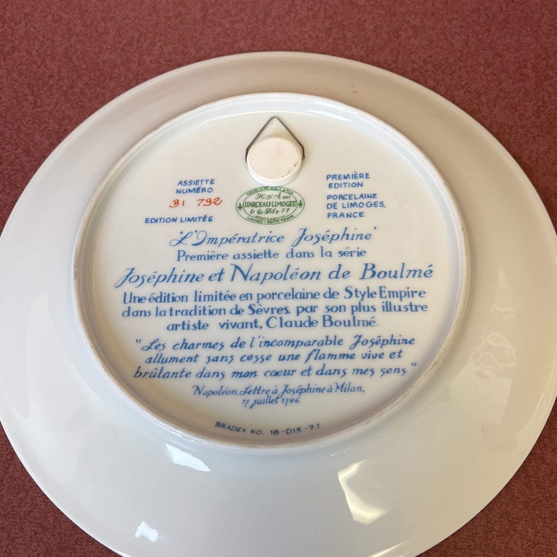 Collector Plate Empress Josephine