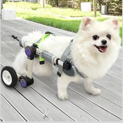 Size XS Adjustable Dog Wheelchair for Back Legs Mobility Support Lightweight Pet Wheelchair for Disabled Hind Legs Walking Stable Dog Cart for Pets