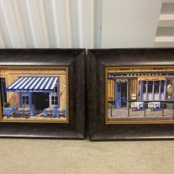 Framed Paris Cafe Prints (set of 2)