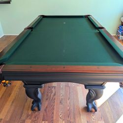 Olhausen Blackhawk Pool Table W/ Mahogany Topper That Can Be Used For A Dining Table, Air Hockey And Table Tennis