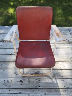 Vintage Mcm Metal Folding Chair