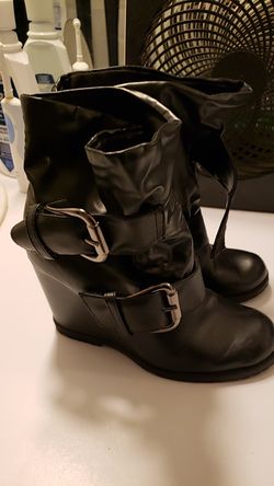 wedge heel boots size 8