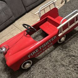 Vintage AMF Unit 508 Fire Truck Pedal Car 