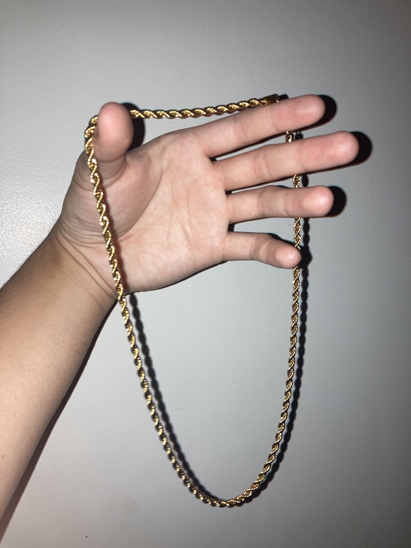 22 Inch Gold Plated Rope Chain