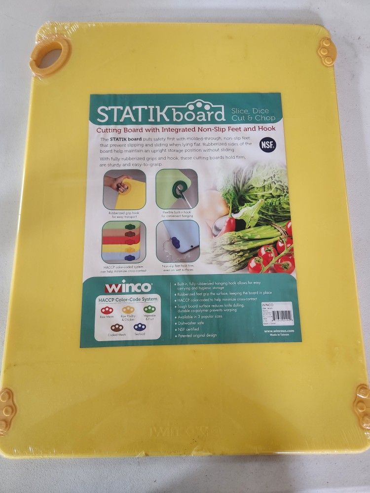 Cutting Board with Integrated Non-Slip Feet and Hook