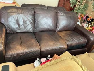 Leather  sofa  &  loveseat  -  $195