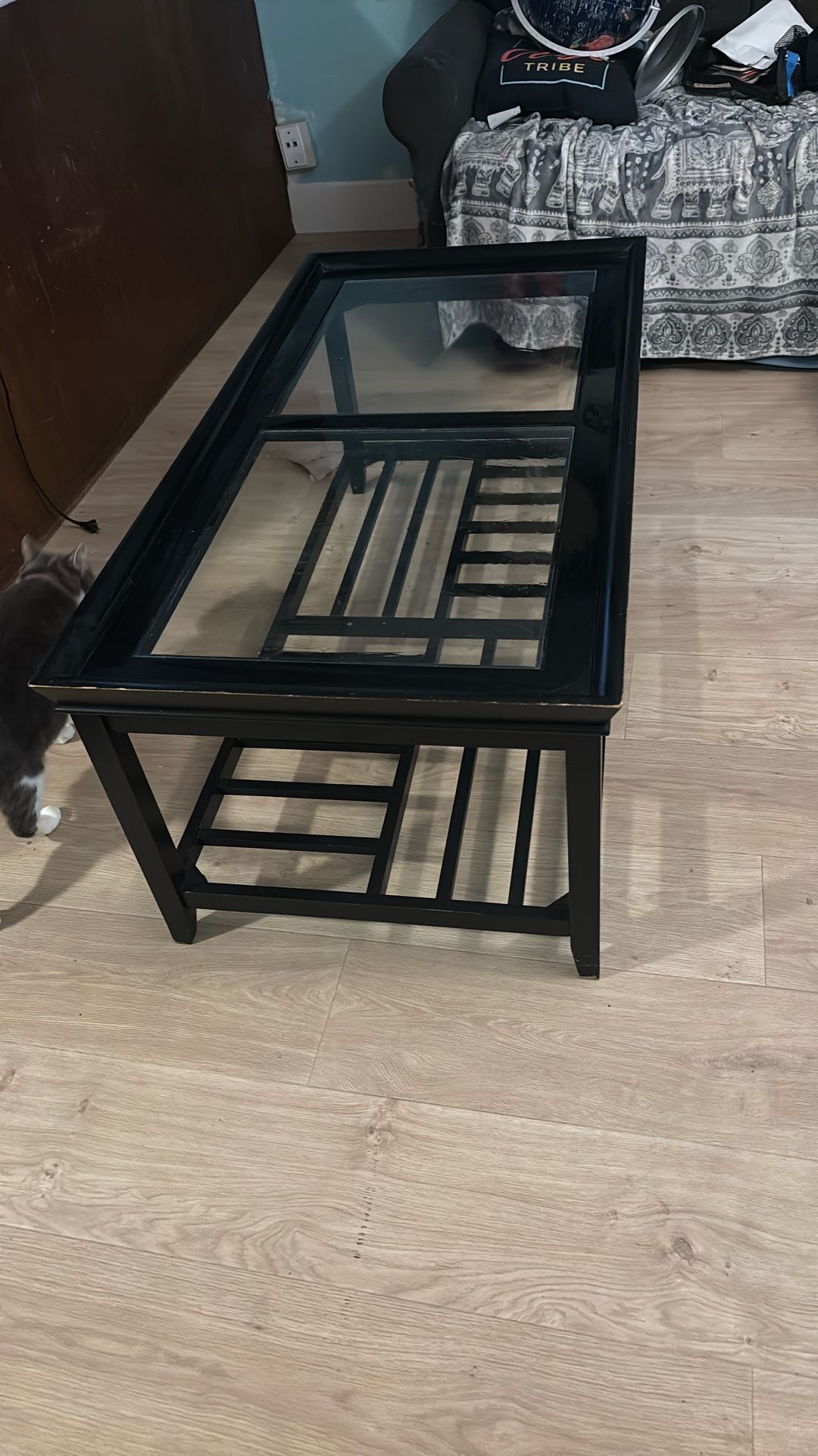 Nice Like New Coffee Table - Glass And Wood
