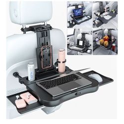 Car Back Seat Tray Table, Stable Foldable Auto Backseat Food Trays Desk for Rear Passenger Road Trip