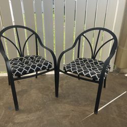 Chairs With Cushion Black & White(2) 