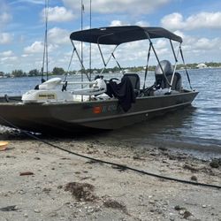 NEW ARRIVAL 💯👇

Fully loaded 16’ aluminum bass or flats boat. 🛥️🎣 Dual pump livewell /w recirculation, 5ft power pole anchor, minkota 