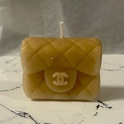 Gold Double Cs Luxury Designer Purse Candle | Scented Home Decor