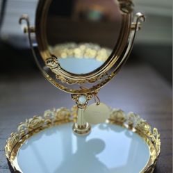 Belle Disney Princess Gold Vanity Mirror & Tray – Brand New ✨🌹