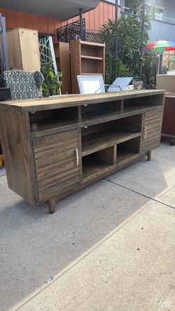 Antique TV console Cabinet 76 wide 17 deep 35 tall