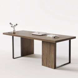 New 60-inch Executive Desk With 2" Thick Desktop And Built-in Power Outlet