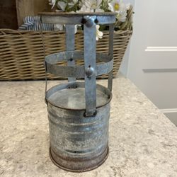 Galvanized Metal Candle Holder $5