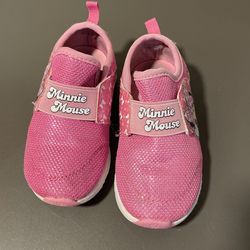 Size 7, Toddler Girls, Minnie Mouse Slip In Shoes