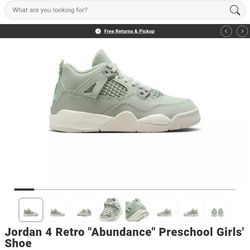 Jordan 4 Retro "Abundance" Preschool Girls 2y