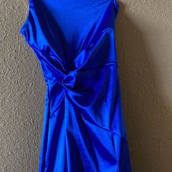 Royal Blue Slit Dress