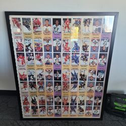 1993 Fleer Nhl Card Sheet! Framed!