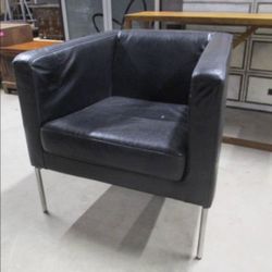 Black Leather Club Chair Contemporary IKEA Klappsta Black Leather Arm Chair
