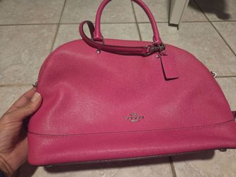 Coach Pink Leather Dome Satchel Handbag