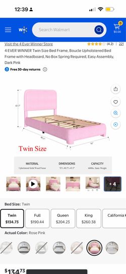Pink twin bed