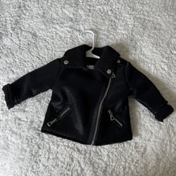 baby moto jacket - faux sherpa lining