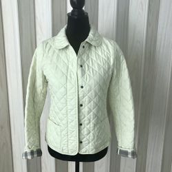 AUTHENTIC BURBERRY BRIT JACKET, PATCH POCKETS & SNAP CLOSURE  SIZE XS