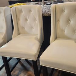 3 Tufted Back Counter Barstools