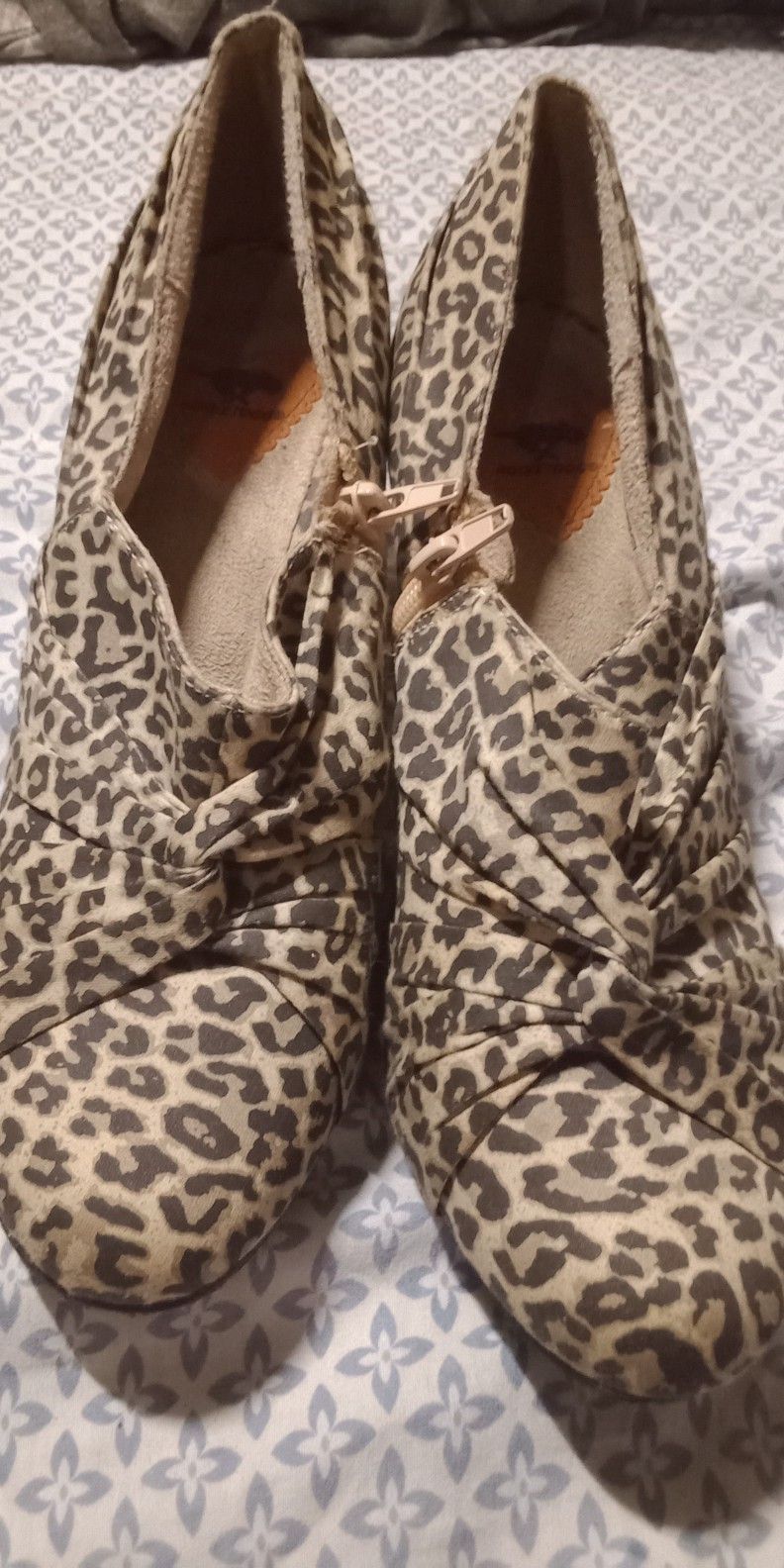 Leopard Print High Heeled Booties