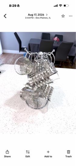 Italian MCM Vintage 6 Cups Set & Holder