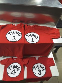 Family Shirts thing 1, thing 2 Dr. Seus