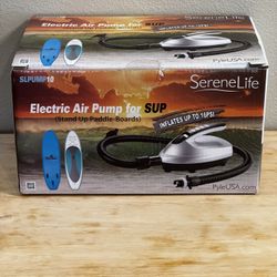 SereneLife SLPUMP10 Electric Air Pump Inflator/Deflator for SUP New Unopened Box